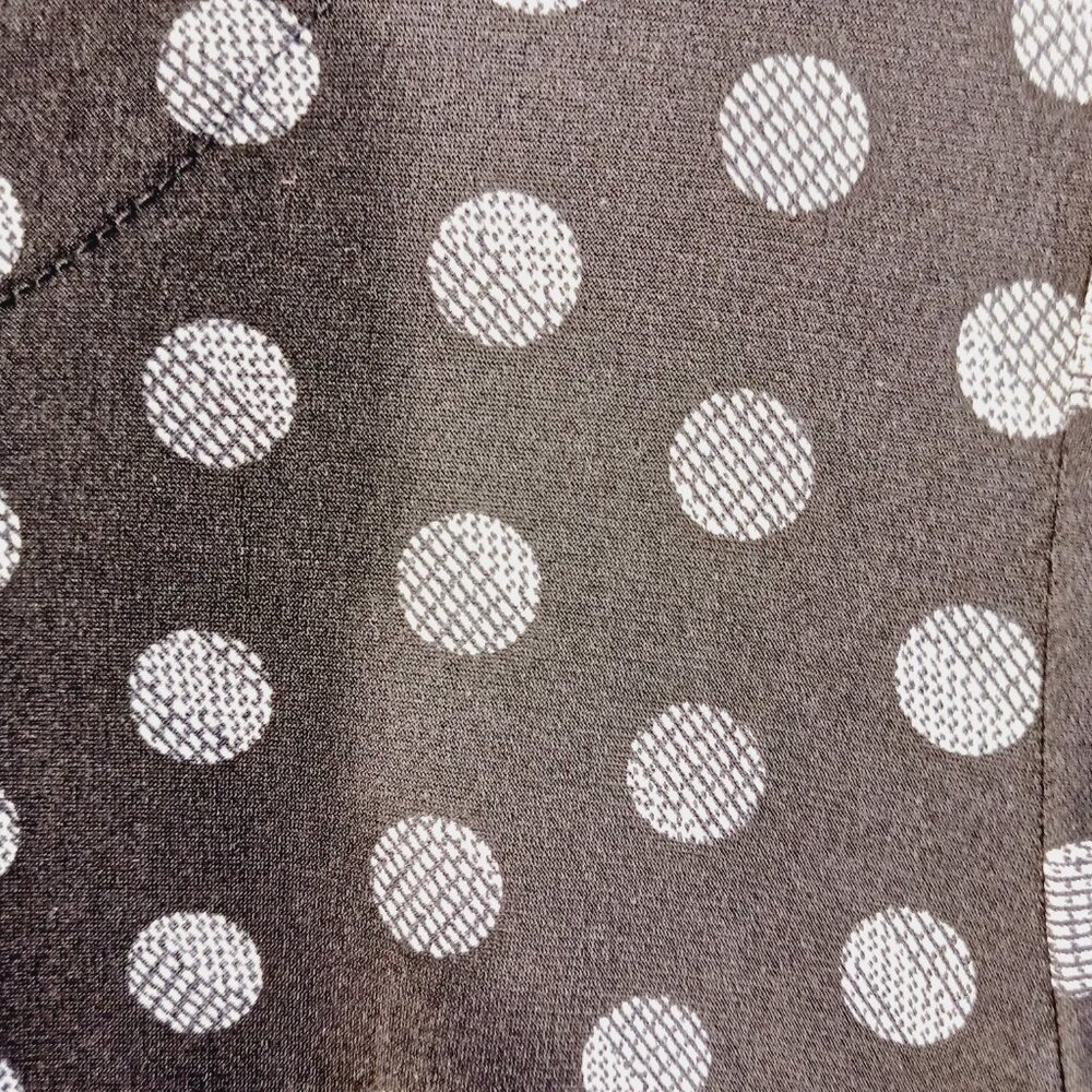 Chico's, Solar Polka Dots, Small, Black & White Tunic Top, HI-Low, Elbow Sleeves - Picture 5 of 14